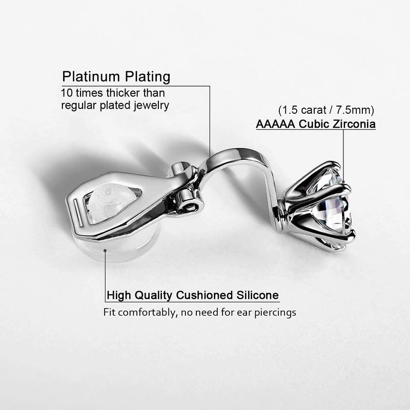 AllenCOCO Clip on Earrings Women, 14K Gold Hoop Clip-On Earrings for Women, Hypoallergenic Non Pierced Croissant Earrings - Image 2